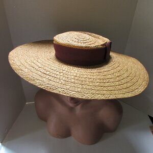 Amazing Knox Straw Hat Wide Brim Straw Mid Century Design
